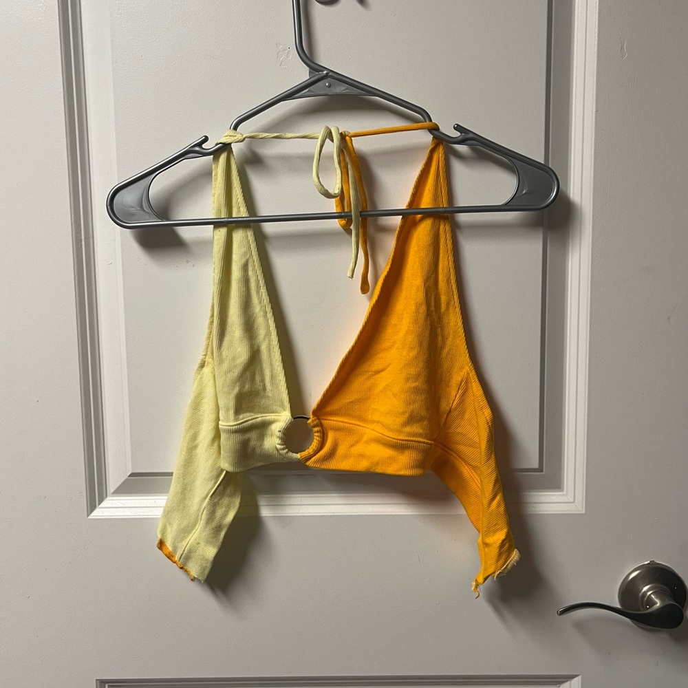 Orange/yellow halter top, size small/medium